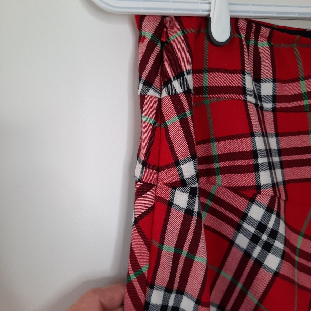 Hanna Anderson Red Plaid ALine Skirt Lined Womens Size Small Christmas Winter - Picture 6 of 15